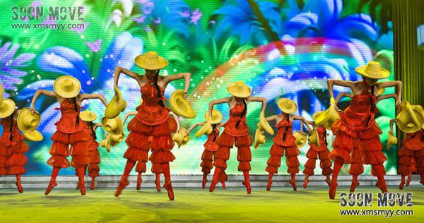 杂技表演（集体草帽）