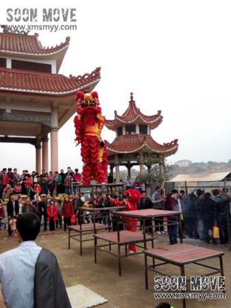 泉州安溪庙会活动舞狮表演3