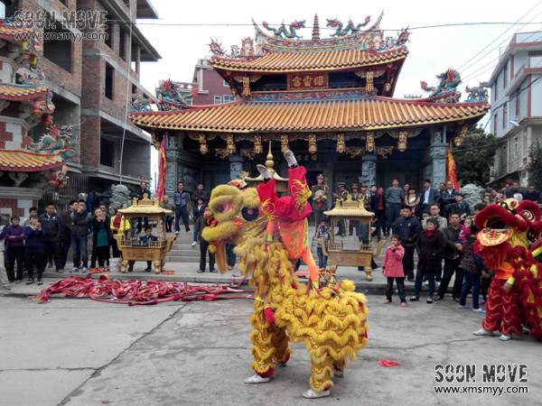 泉州安溪庙会活动舞狮表演4