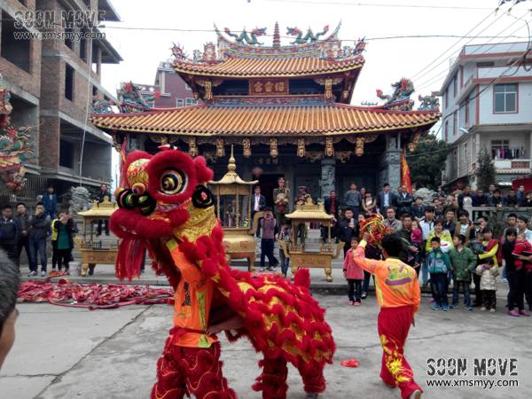 泉州安溪庙会活动舞狮表演5