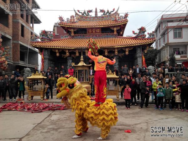 泉州安溪庙会活动舞狮表演6