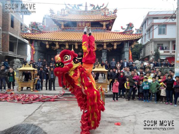 泉州安溪庙会活动舞狮表演7
