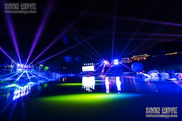 印象紫帽山山水大剧开场灯光秀