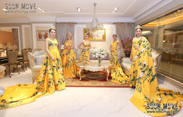 高端大气中国风仙鹤礼服